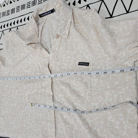 Calvin Klein Women's Leopard Print Pockets Long Sleeve Boyfriend Shirt Size L - Picture 7 of 10